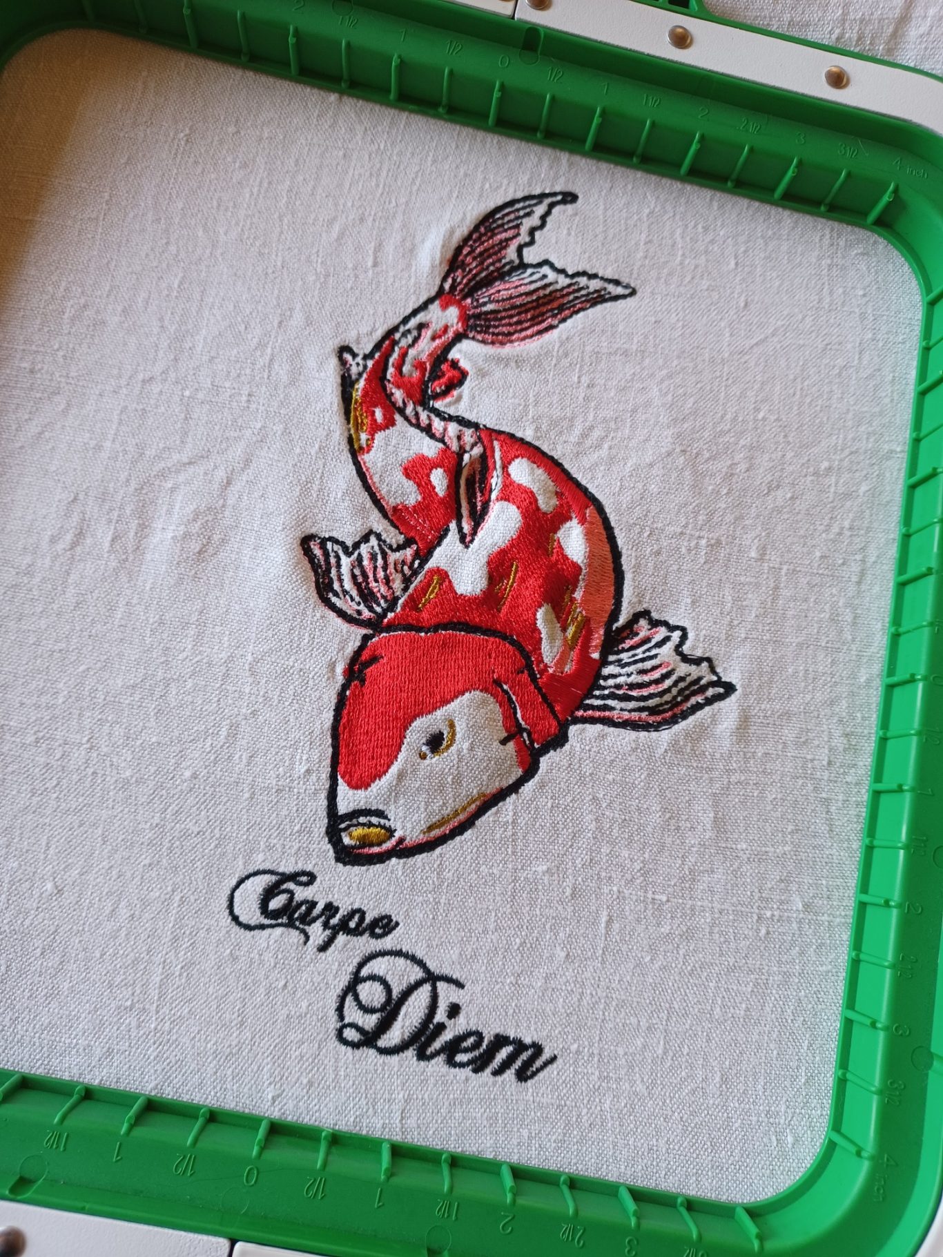 Broderie sur du lin Broderie