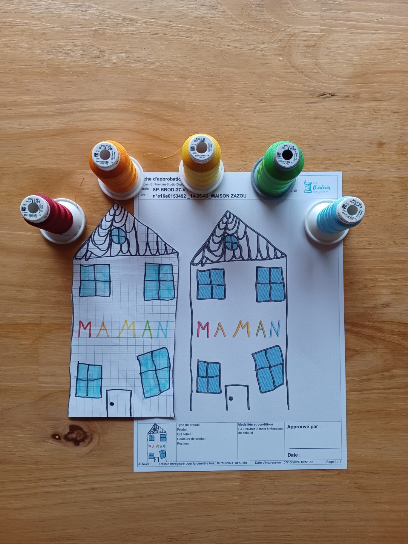 BAT avant broderie BAT et choix des fils